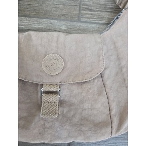 Kipling Beige Hobo Shoulder Bag Missing Monkey. Lightweight. Washed Ready To Go - Picture 2 of 5